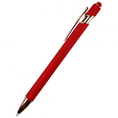 Ручка металлическая Brina софт-тач, красная