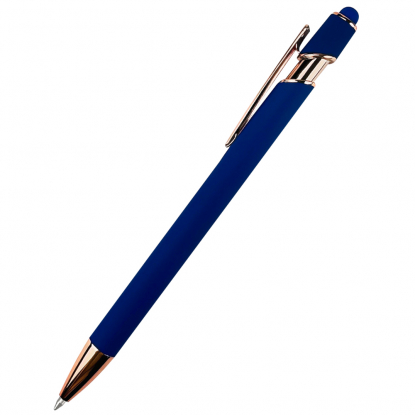 Ручка металлическая Brina софт-тач, синяя
