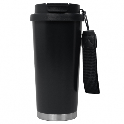 Термокружка Cosmostar, чёрная с серебром