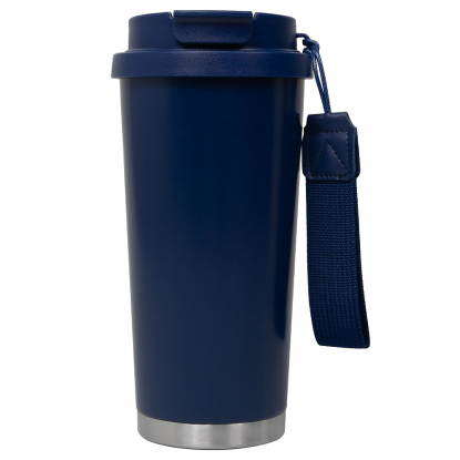 Термокружка Cosmostar, тёмно-синяя с серебром