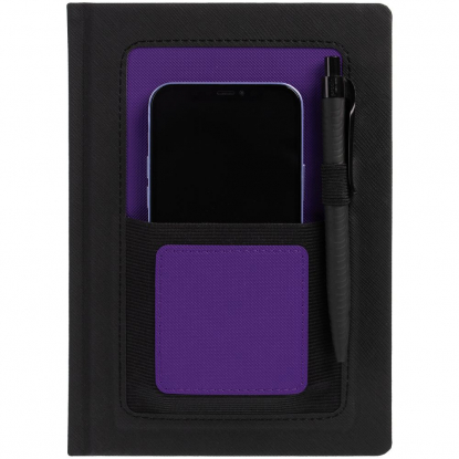 Ежедневник Mobile, недатированный, черно-фиолетовый, пример использования