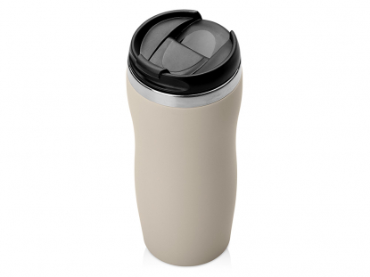 Термокружка Mony Steel soft-touch, бежевая