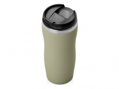 Термокружка Mony Steel soft-touch, оливковая