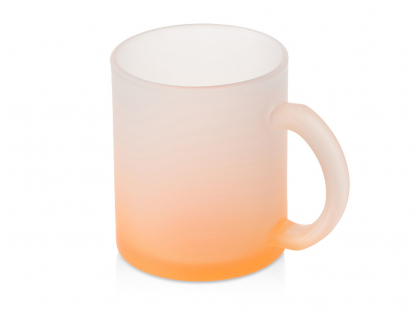 Стеклянная матовая кружка с градиентом для сублимации Омбре, оранжевая