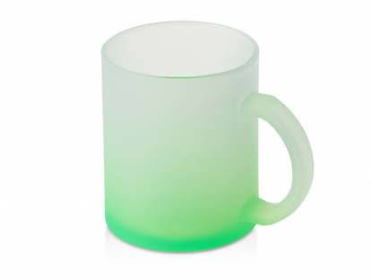 Стеклянная матовая кружка с градиентом для сублимации Омбре, зеленое яблоко