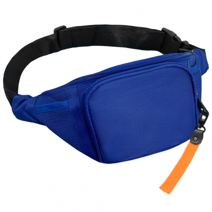 Поясная сумка SPLIT TO GO, синяя с оранжевым