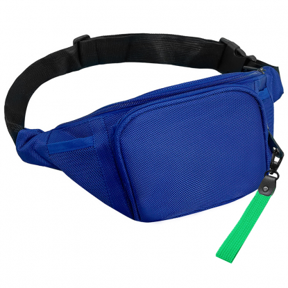 Поясная сумка SPLIT TO GO, синяя с зеленым