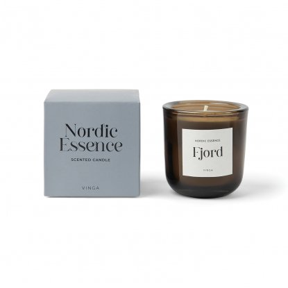 Маленькая ароматическая свеча VINGA Nordic Essence в стекле, синяя