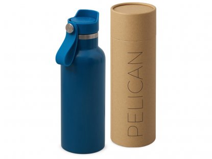 Вакуумная термобутылка Pelican, синяя