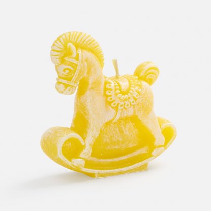 Свеча фигурная Лошадка-качалка, желтая