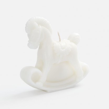 Свеча фигурная Лошадка-качалка, белая