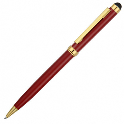 Ручка шариковая со стилусом Gold Soi, красная