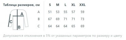 Размерная таблица худи унисекс Sublimatism
