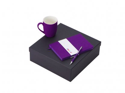 Подарочный набор COLOR IT с блокнотом, металлической ручкой и кружкой, фиолетовый