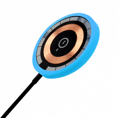 Беспроводное магнитное зарядное устройство Aphia 15W To Go, черное с голубым