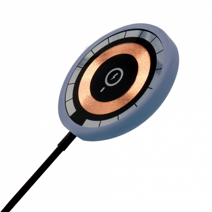 Беспроводное магнитное зарядное устройство Aphia 15W To Go, черное с серым