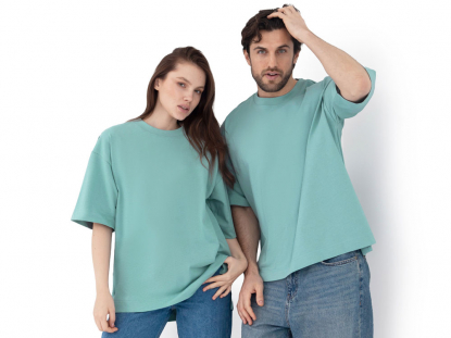 Футболка оверсайз унисекс Beta.01, бирюзовая