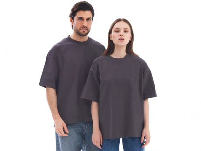 Футболка оверсайз унисекс Beta.01, темно-серая