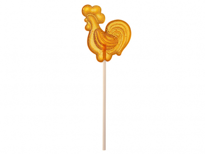 Леденец Петушок, со вкусом апельсина, желтый