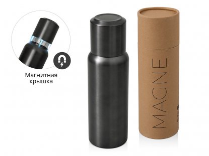 Вакуумный термос c магнитной крышкой Magne, темно-серый
