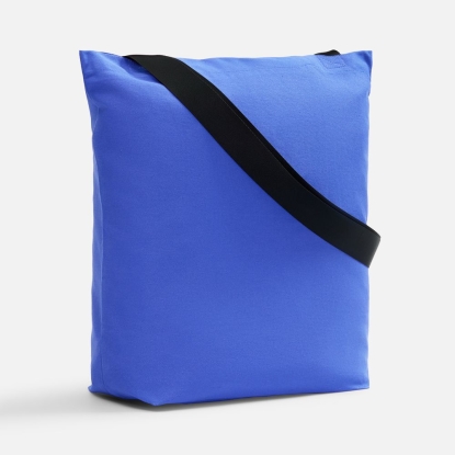 Шопер B5, синий с широкими черными ручками