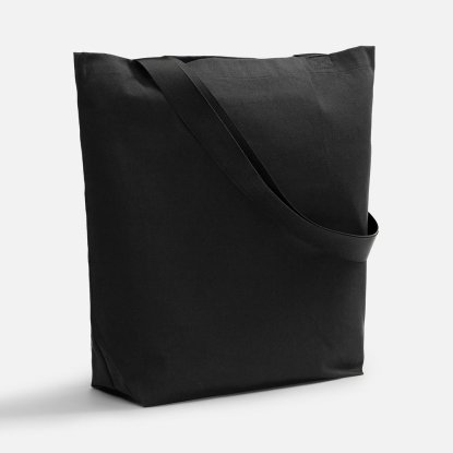 Шопер B5, черный с широкими черными ручками