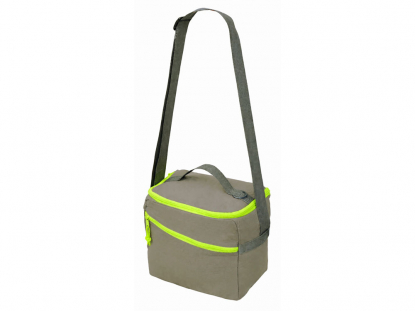 Изотермическая сумка-холодильник Neo Classic c контрастной молнией, зеленое яблоко