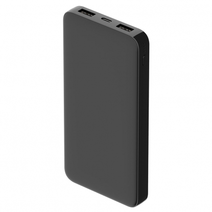 Внешний аккумулятор софт-тач Polus, 10000 Mah, без Micro-USB, черный