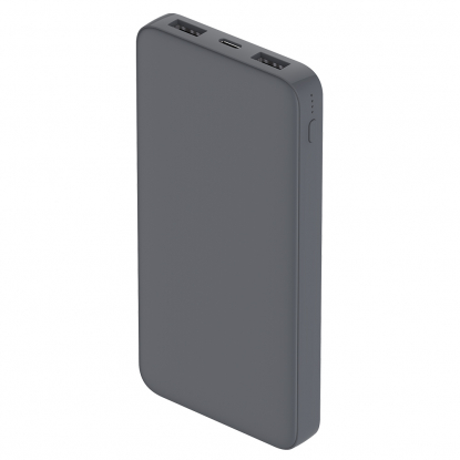 Внешний аккумулятор софт-тач Polus, 10000 Mah, без Micro-USB, серый
