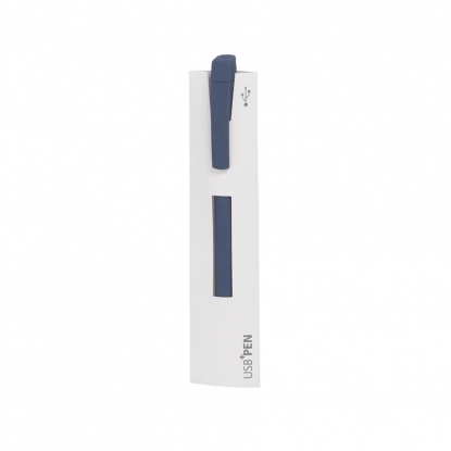 Ручка с флеш-картой USB 16GB TURNUSsofttouch M Klio Eterna, темно-синяя, в упаковке
