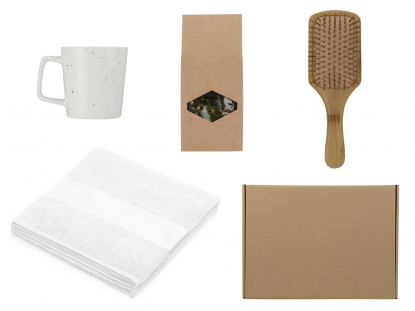 Подарочный набор для ванны с полотенцем, расческой и кружкой, белый