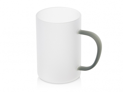 Стеклянная матовая кружка для сублимации Акцент, черная