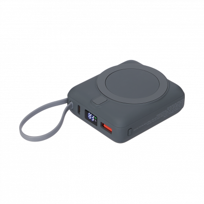 Внешний аккумулятор с подсветкой Риттер PD (Ritter PD) 10000mAh с функцией беспроводной зарядки 15W, серый