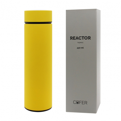 Термос Reactor s с датчиком температуры и покрытием софт тач, желтый