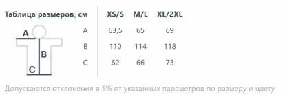 Размерная таблица макинтоша R3