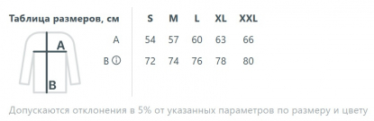 Размерная таблица куртки софтшелл мужской Zagreb