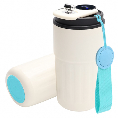 Термокружка Ashly To Go, белая с бирюзовым