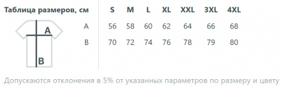 Размерная таблица жилета с подогревом Thermalli Valmorel