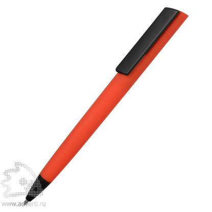 Ручка пластиковая soft-touch шариковая Taper, красная