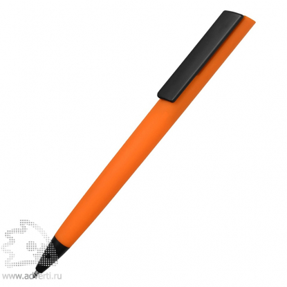 Ручка пластиковая soft-touch шариковая Taper, оранжевая