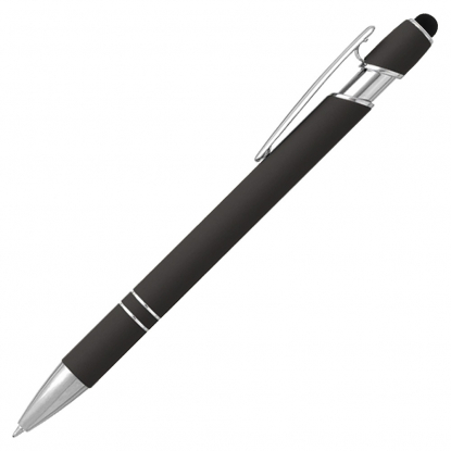 Ручка шариковая Star Soft Touch Shiny Silver Requis, черная
