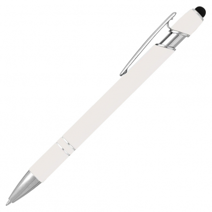 Ручка шариковая Star Soft Touch Shiny Silver Requis, белая