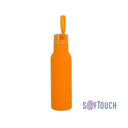 Бутылка для воды Фитнес, soft touch, оранжевая