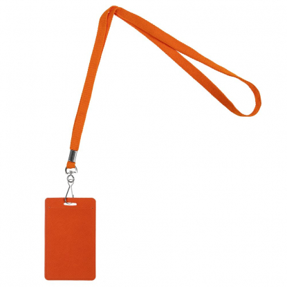 Лента с карабином Colorplan, оранжевая, пример использования