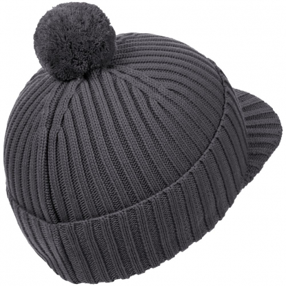 Вязаная шапка с козырьком Peaky, серая