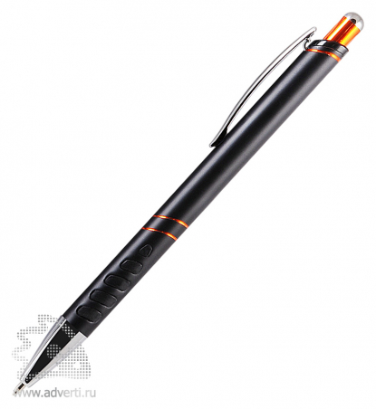 Шариковая ручка Space, черная с оранжевым