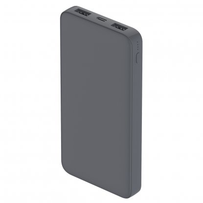 Внешний аккумулятор софт-тач Polus, 10000 Mah, без Micro-USB, серый