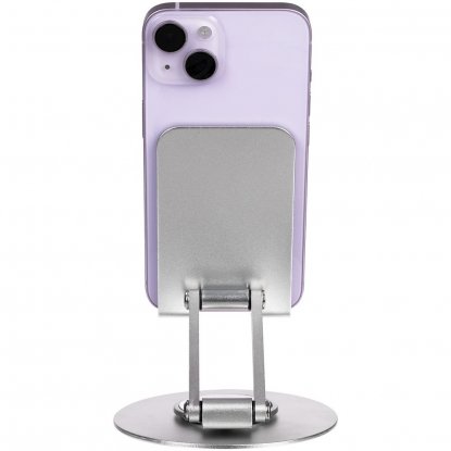 Подставка для смартфона Smartic, серебристая, пример использования