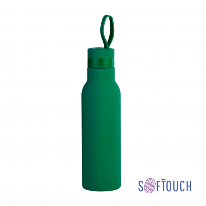 Бутылка для воды Фитнес, soft touch, зеленая