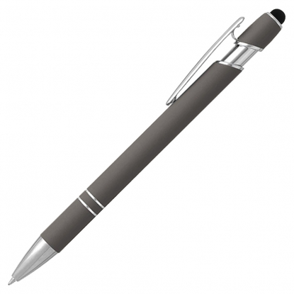 Ручка шариковая Star Soft Touch Shiny Silver Requis, темно-серая